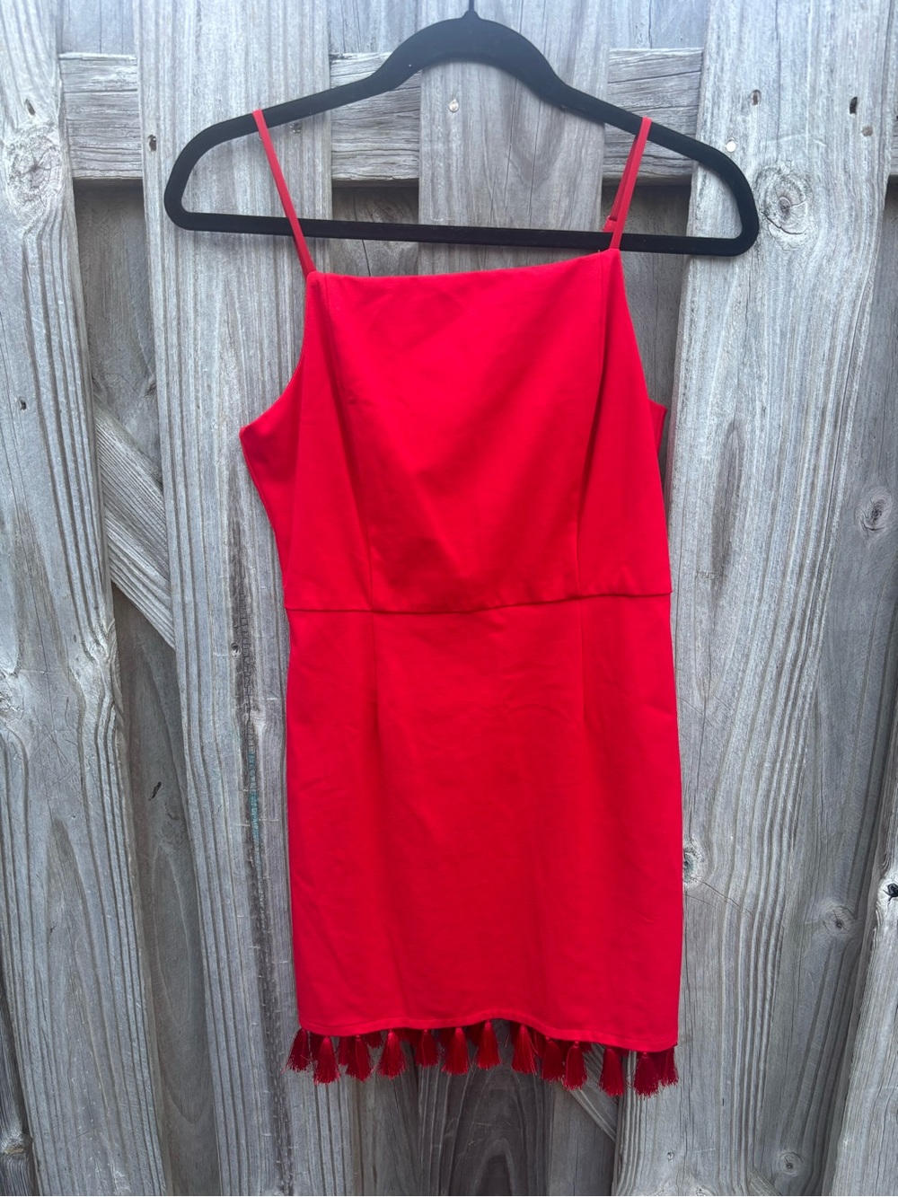 Sugarlips Red Tassel-Hem Mini Dress size xs
